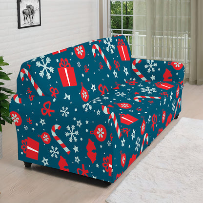 Christmas Holiday Elements Pattern Print Sofa Cover