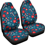 Christmas Holiday Elements Pattern Print Universal Fit Car Seat Covers