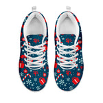Christmas Holiday Elements Pattern Print White Sneakers