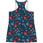 Christmas Holiday Elements Pattern Print Women's Racerback Tank Top
