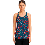 Christmas Holiday Elements Pattern Print Women's Racerback Tank Top