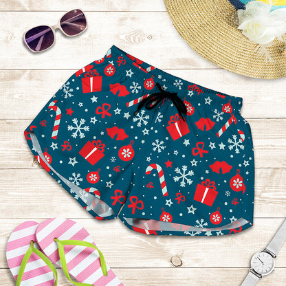 Christmas Holiday Elements Pattern Print Women's Shorts