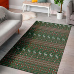 Christmas Holiday Knitted Pattern Print Area Rug