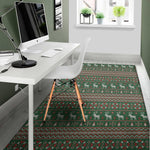 Christmas Holiday Knitted Pattern Print Area Rug