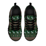Christmas Holiday Knitted Pattern Print Black Sneakers