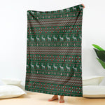 Christmas Holiday Knitted Pattern Print Blanket