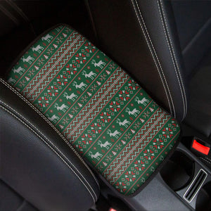 Christmas Holiday Knitted Pattern Print Car Center Console Cover