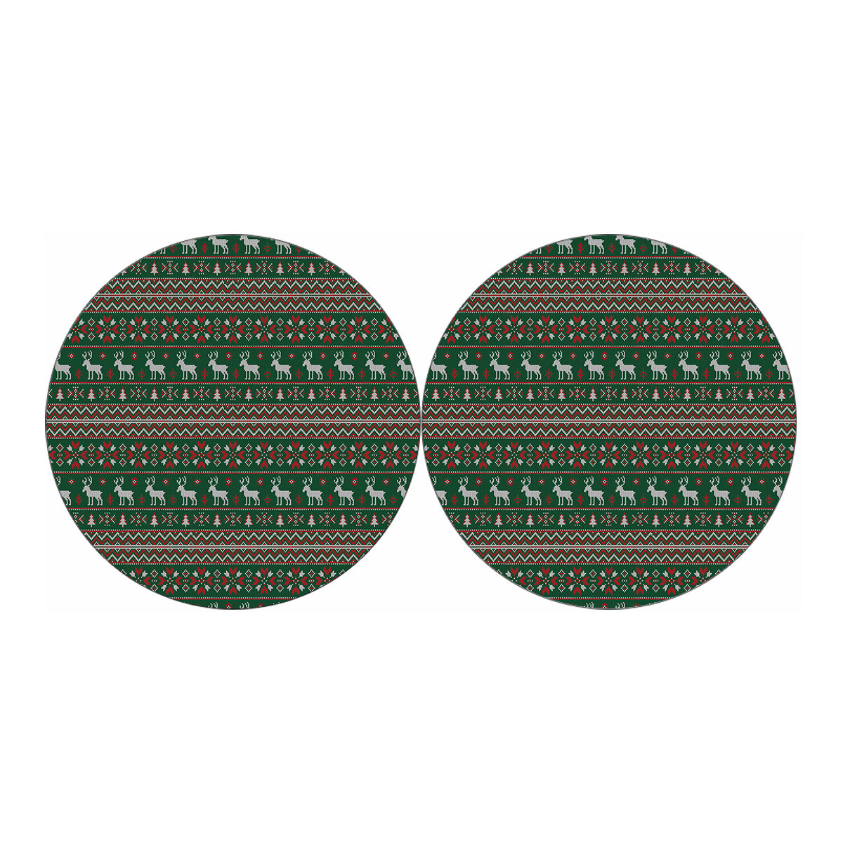 Christmas Holiday Knitted Pattern Print Car Coasters