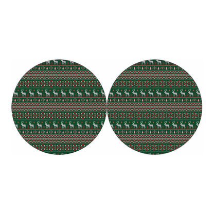 Christmas Holiday Knitted Pattern Print Car Coasters