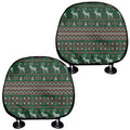 Christmas Holiday Knitted Pattern Print Car Headrest Covers