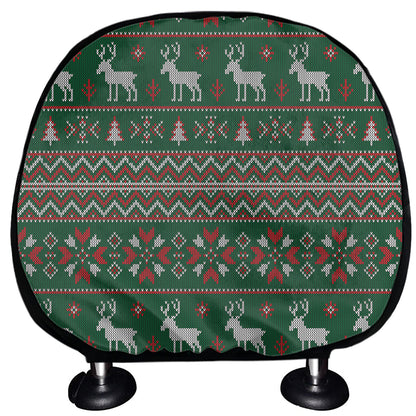 Christmas Holiday Knitted Pattern Print Car Headrest Covers