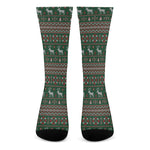 Christmas Holiday Knitted Pattern Print Crew Socks