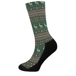 Christmas Holiday Knitted Pattern Print Crew Socks