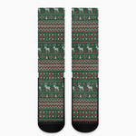 Christmas Holiday Knitted Pattern Print Crew Socks