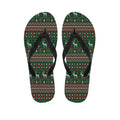 Christmas Holiday Knitted Pattern Print Flip Flops
