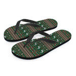 Christmas Holiday Knitted Pattern Print Flip Flops