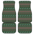 Christmas Holiday Knitted Pattern Print Front and Back Car Floor Mats