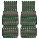 Christmas Holiday Knitted Pattern Print Front and Back Car Floor Mats