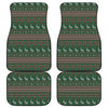 Christmas Holiday Knitted Pattern Print Front and Back Car Floor Mats