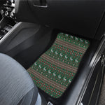 Christmas Holiday Knitted Pattern Print Front and Back Car Floor Mats