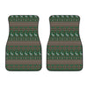 Christmas Holiday Knitted Pattern Print Front Car Floor Mats