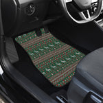 Christmas Holiday Knitted Pattern Print Front Car Floor Mats