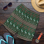Christmas Holiday Knitted Pattern Print Men's Shorts