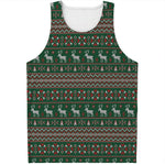Christmas Holiday Knitted Pattern Print Men's Tank Top
