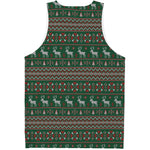Christmas Holiday Knitted Pattern Print Men's Tank Top