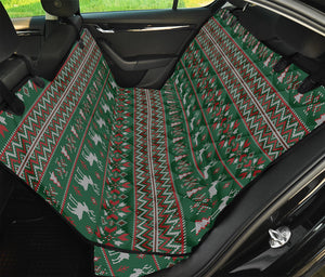 Christmas Holiday Knitted Pattern Print Pet Car Back Seat Cover