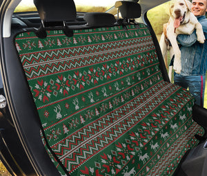 Christmas Holiday Knitted Pattern Print Pet Car Back Seat Cover