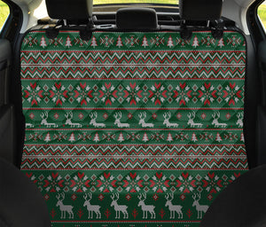 Christmas Holiday Knitted Pattern Print Pet Car Back Seat Cover