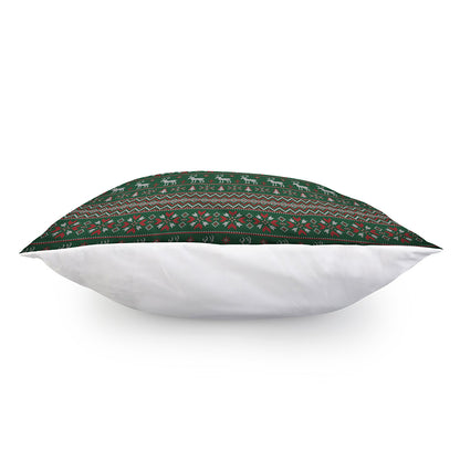Christmas Holiday Knitted Pattern Print Pillow Cover
