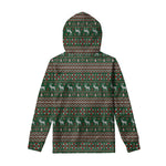 Christmas Holiday Knitted Pattern Print Pullover Hoodie