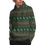 Christmas Holiday Knitted Pattern Print Pullover Hoodie