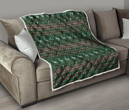 Christmas Holiday Knitted Pattern Print Quilt