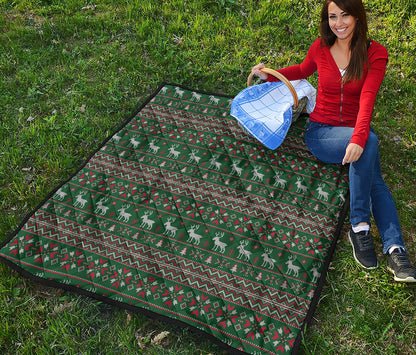 Christmas Holiday Knitted Pattern Print Quilt