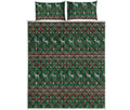 Christmas Holiday Knitted Pattern Print Quilt Bed Set
