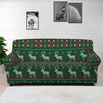 Christmas Holiday Knitted Pattern Print Sofa Cover