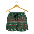 Christmas Holiday Knitted Pattern Print Women's Shorts