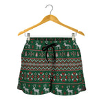Christmas Holiday Knitted Pattern Print Women's Shorts
