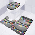 Christmas Holiday Lights Print 3 Piece Bath Mat Set