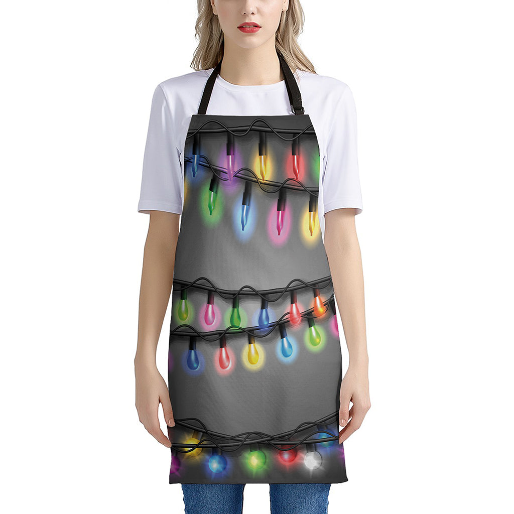 Christmas Holiday Lights Print Apron