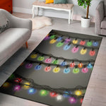 Christmas Holiday Lights Print Area Rug
