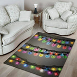 Christmas Holiday Lights Print Area Rug