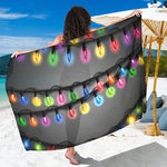 Christmas Holiday Lights Print Beach Sarong Wrap