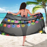 Christmas Holiday Lights Print Beach Sarong Wrap
