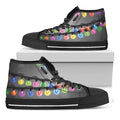 Christmas Holiday Lights Print Black High Top Sneakers