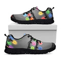 Christmas Holiday Lights Print Black Running Shoes
