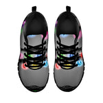 Christmas Holiday Lights Print Black Sneakers